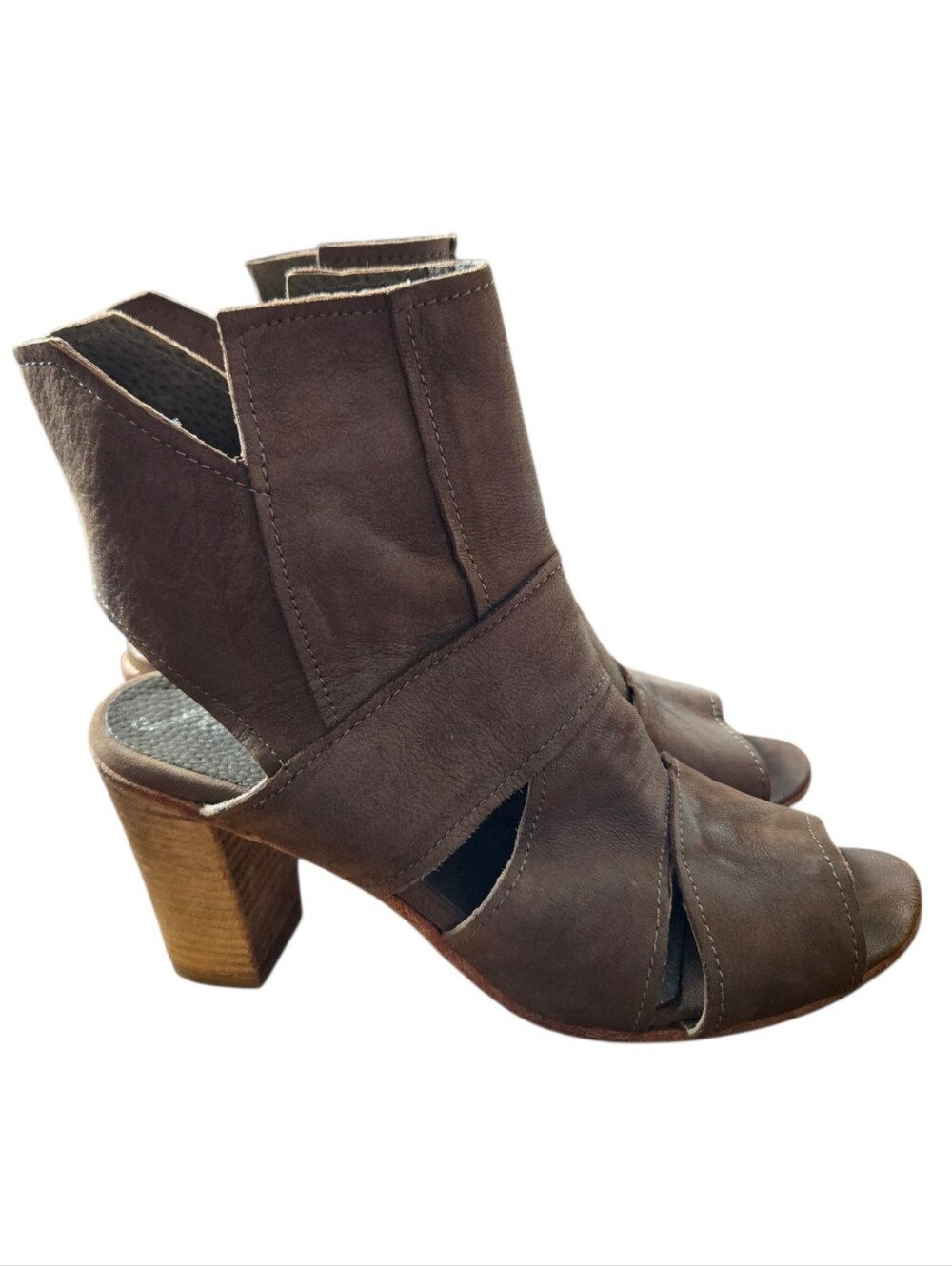 Free People Effie Leather Block Heel Sandals Size 39 (US 8.5–9) - Picture 5 of 10